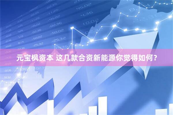 元宝枫资本 这几款合资新能源你觉得如何？